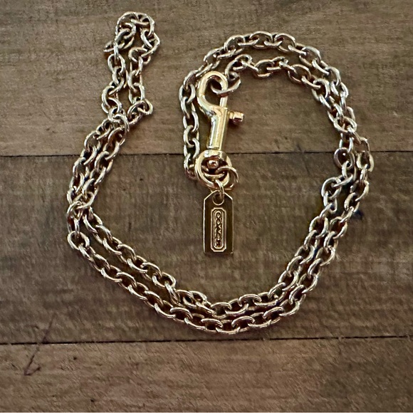 Coach Adjustable Gold-tone Hang Tag Charm Necklace Dog Leash Clip Clasp - Picture 11 of 11